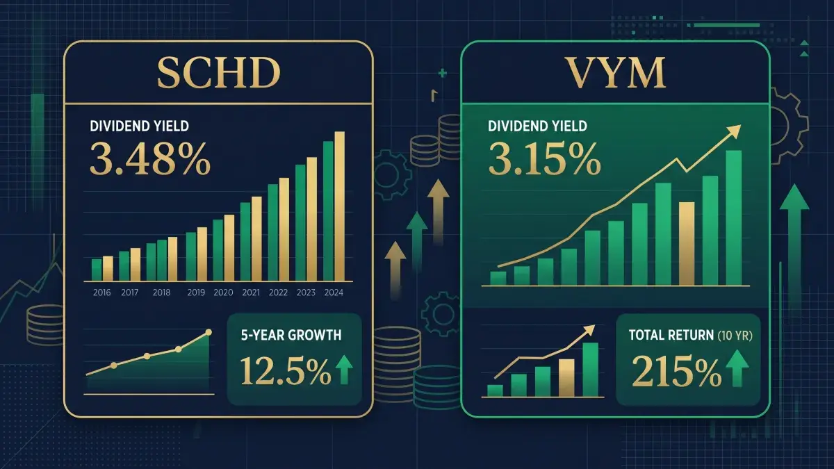 SCHD vs VYM dividend ETF comparison 2026 — FundDuel
